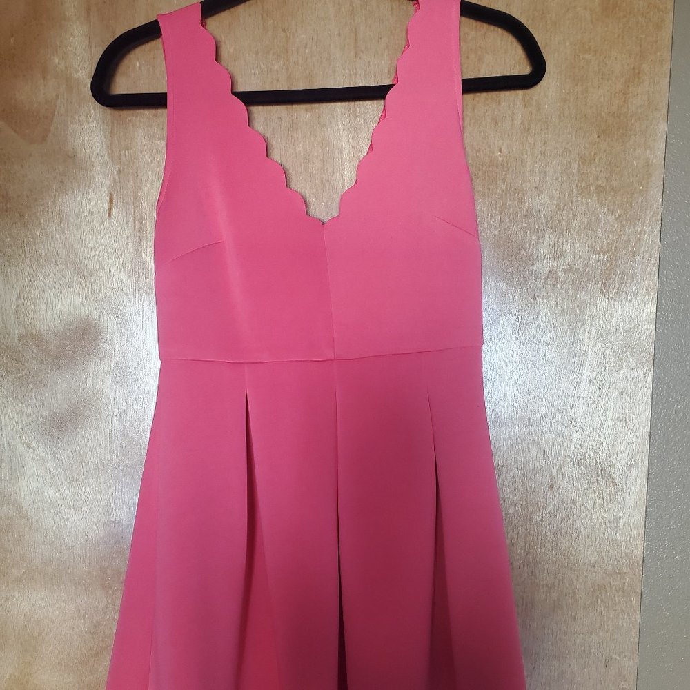 Hot pink scallop swing dress